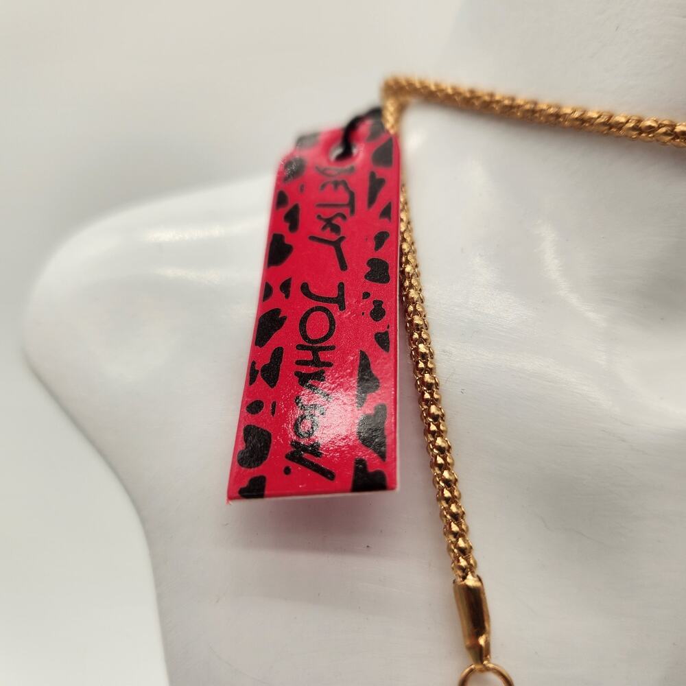 NWT Betsey Johnson Jeweled Bunny Carrot 24" Goldtone Chain Lobster Claw‎ Clasp - Picture 5 of 9